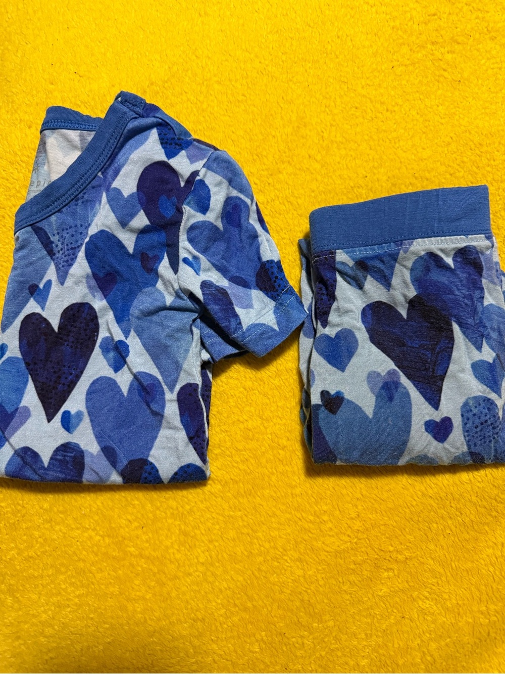 Little Sleepies Blue Heart Print Pajama Set